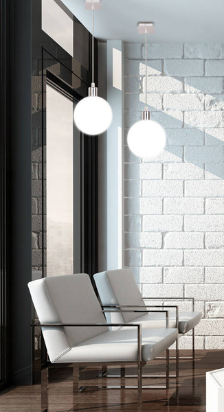 Lampa wisząca kula Oden 31-03287 Candellux regulowana chrom biała