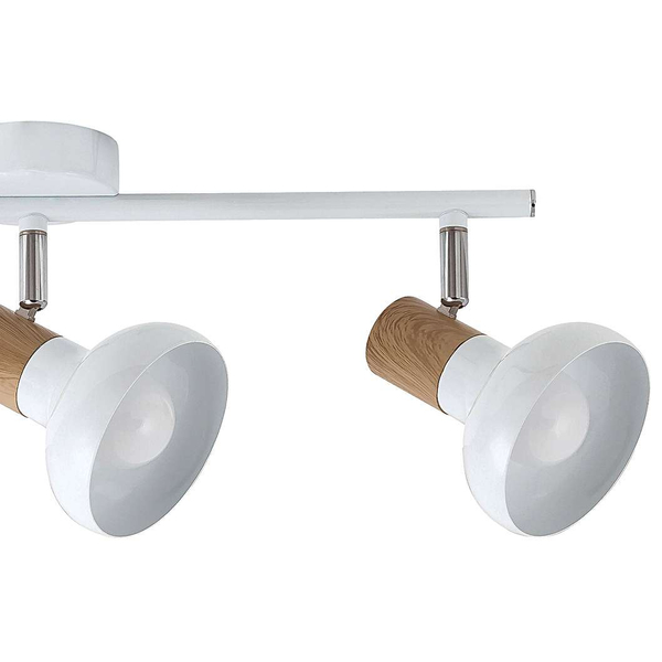 Plafon LAMPA sufitowa HOLLY 5945 Rabalux metalowa OPRAWA skandynawskie reflektorki regulowane drewno buk białe