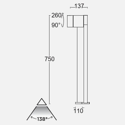 Stojący słupek z gniazdkiem CUBA 7193805118 Lutec IP54 LED 12,2W 3000Kszary