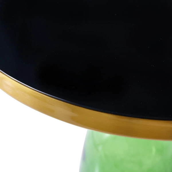 Kawowy stolik DOLCE DP-FB06 green Step stal szkło zielony czarny