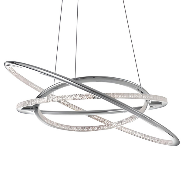 Futurystyczna lampa wisząca Lanus do salonu LED 55W 3000K srebrna