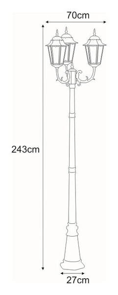 Latarnia ogrodowa Lozana K-7006A2/3 Kaja vintage IP44 czarna złota