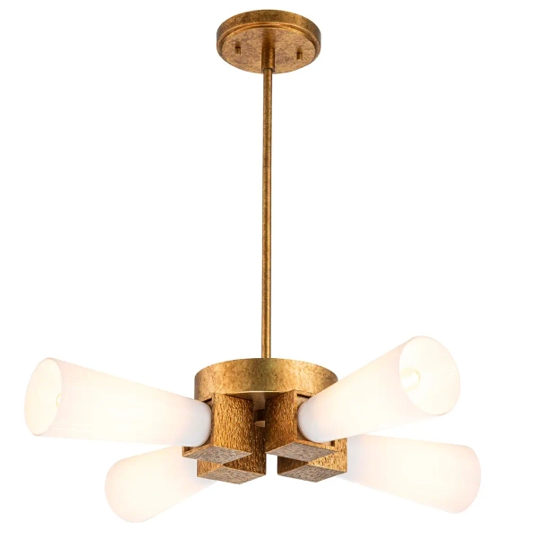 Sufitowa lampa Kristy KRISTY-4P-DG-OPA tubki szklane białe złote