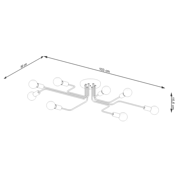Loftowa lampa sufitowa VECTOR SL.1448 do salonu czarna