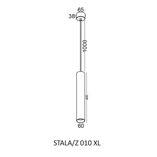 Metalowa lampa wisząca Stala 501003005 Elkim pojedyncza tuba złota