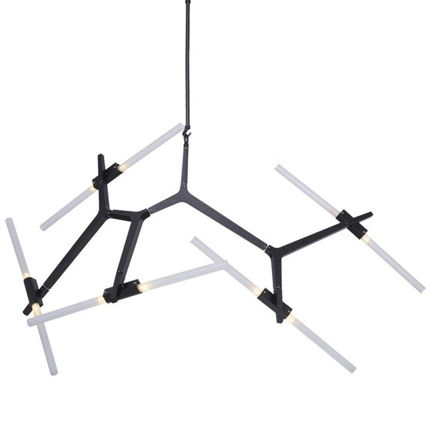 Designerska lampa wisząca Sticks ST-1001-10 black Step salonowa czarna