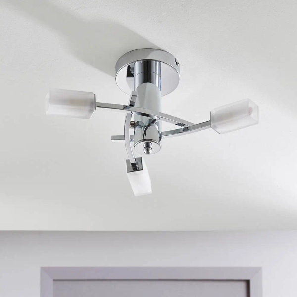 Sufitowa lampa szklana Havana 146-3CH chrom przezroczysty