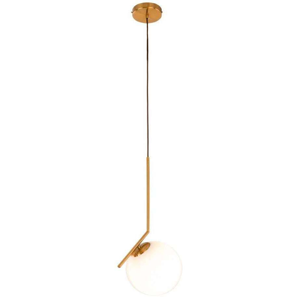 LAMPA wisząca CONDI MDM-7475/1-S-G MDECO modernistyczna OPRAWA szklany ZWIS kula ball mosiądz biała