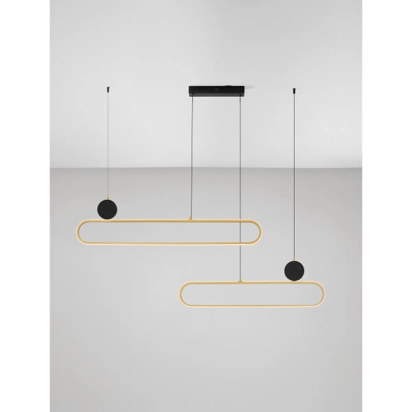 Nowoczesna lampa wisząca TURVIANO LE45490 LED 49W 3200 K złota czarna