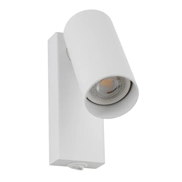 Minimalistyczny kinkiet ścienny FOURTY 11764 do sypialni tuba biała