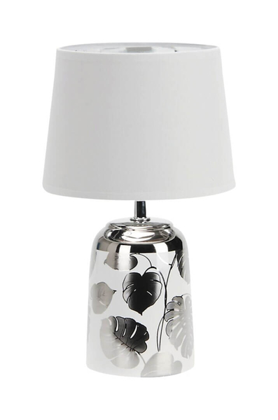 Lampa stołowa Sonal 4548 z ceramiczną podstawą biała srebrna