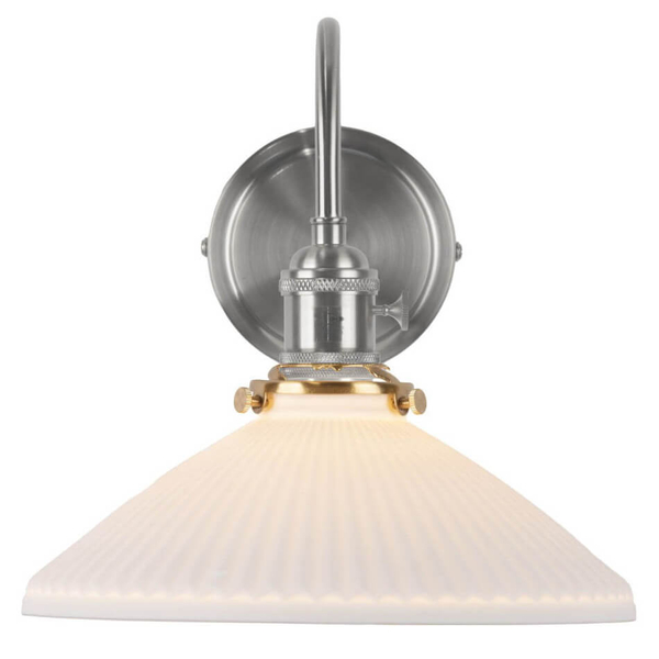 Ścienna lampa ceramiczna Hadano HAD0761-10 żebrowana chrom biały