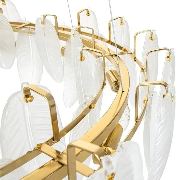 Szklana lampa wisząca ROCH MSE1501100445 Moosee pióra do salonu złota