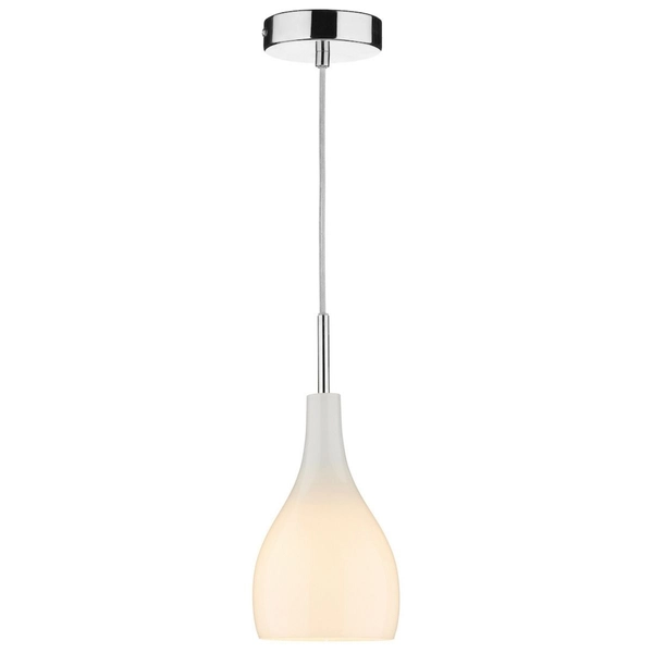 Wisząca lampa szkło nad stół biała chrom Soho OUTLET