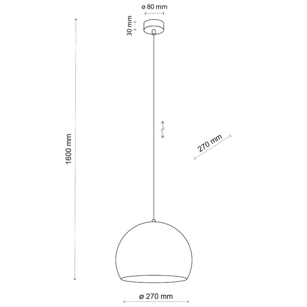 Zwisająca lampa do jadalni Zoe 10171 kopuła metalowa brązowa