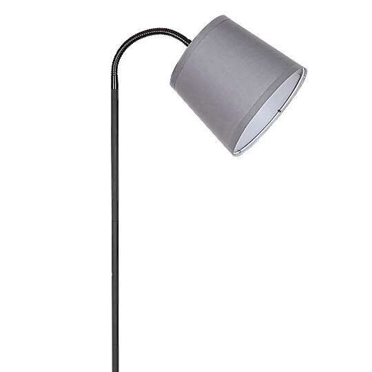 Sypialniana lampa stojąca Godric 6639 abażurowa na peszlu szara