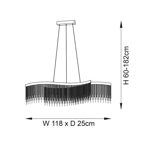 Wisząca lampa nad stół Orphelia 97219 Endon LED 31,2W 3000K wodospad chrom