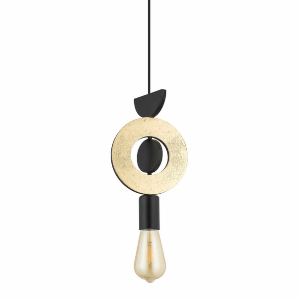 Wisząca lampa Drops 11180 do salonu okręgi złota czarna