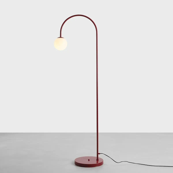 Kulista lampa stołowa Una 1116B15 szklana kula czerwona biała