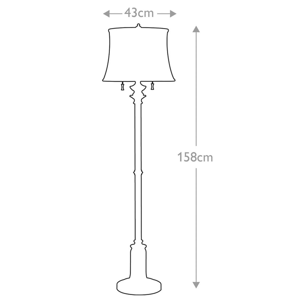 Podłogowa lampa Stateroom FE-STATEROOM-FL-AN Feiss abażur nikiel biały