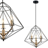 Świecznikowa LAMPA wisząca MARESMO PEN-6369-3-BKBR Italux druciana OPRAWA metalowy zwis klatka geometryczna czarna złota
