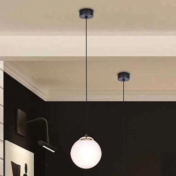 Szklana kula ISLA K-4911 Kaja wisząca biała czarna