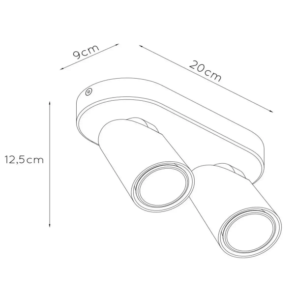 Podwójna lampa natynkowa XYRUS 23954/11/30 Lucide reflektorki czarna