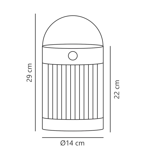 Lampka stołowa solarna tuba Coupar 2518215003 IP44  ściemnialna czarny