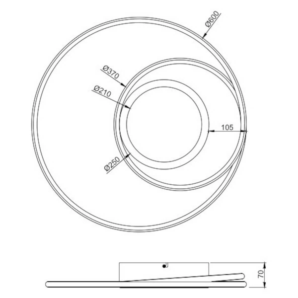 Plafon ściemnialny YAVA 672310232 Trio LED 56W 2700-6000K z pilotem czarny
