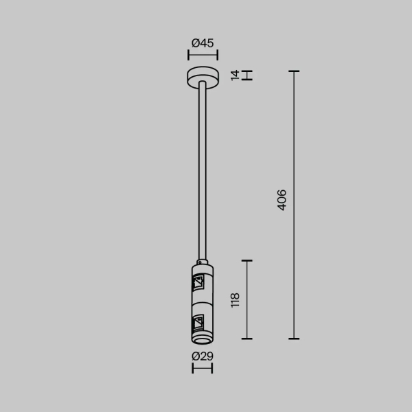 Podwójny uchwyt sufitowy magnetyczny Flarity TRA158C-D1-BS mosiądz