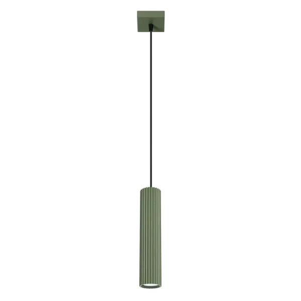 Wisząca lampa podłużna KARBON SL.1611 tubka ryflowana oliwkowa