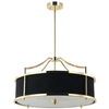 LAMPA wisząca Stanza Gold Nero M Orlicki Design okrągła OPRAWA w stylu klasycznym abażurowa czarna złota