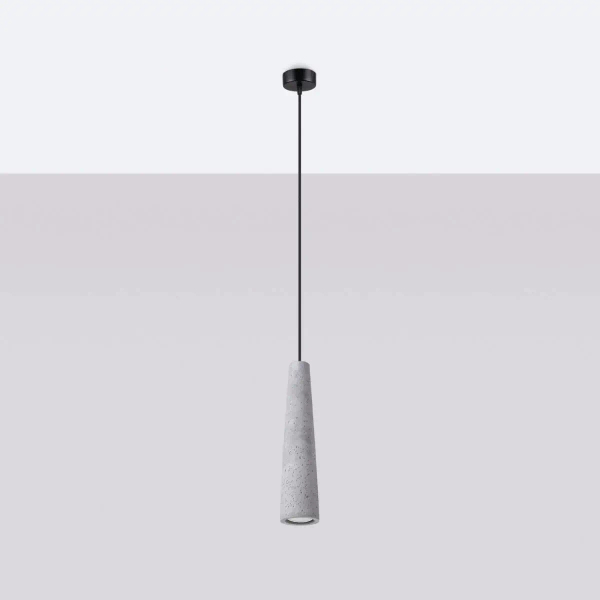Zwisająca lampa Electra SL.1347 Sollux sopel betonowa czarna