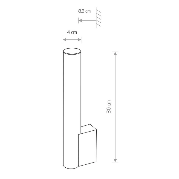 Łazienkowy kinkiet tuba Ice Tube 8121 srebrna lampa LED 5W 4000K