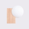 Lampa ścienna BULBO SL.1682 drewniana biała kula 1xG9