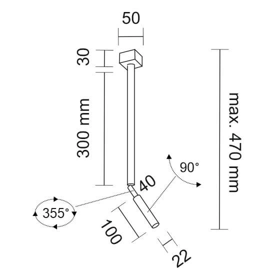 Plafon LAMPA sufitowa KOSAME 7796 Shilo industrialna OPRAWA metalowa tuba regulowana czarna