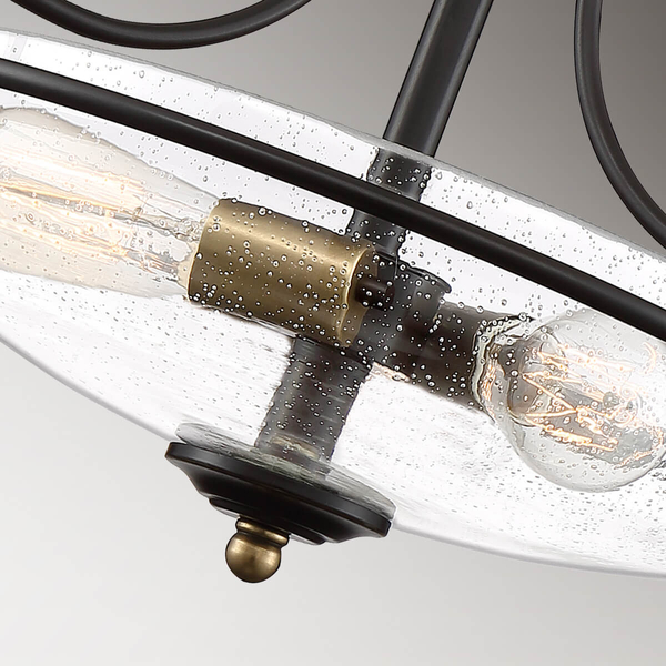 Przysufitowa lampa Griffin QZ-GRIFFIN-SFS-C-PNAB Quoizel przezroczysty brązowy