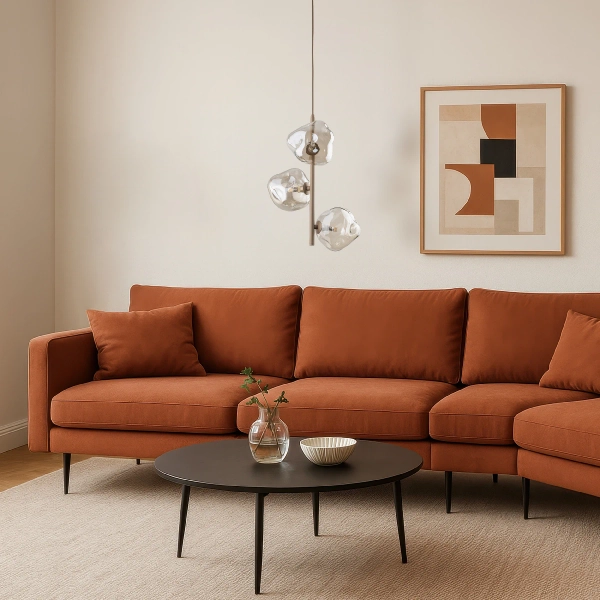 Glamour zwisająca lampa Lava Sabia 11107 szklane kule bursztynowy