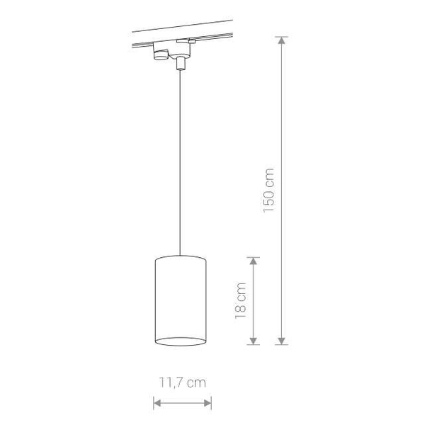 LAMPA wisząca PROFILE BIT 8823 Nowodvorski tuba OPRAWA zwis do systemu szynowego 1-fazowego czarna