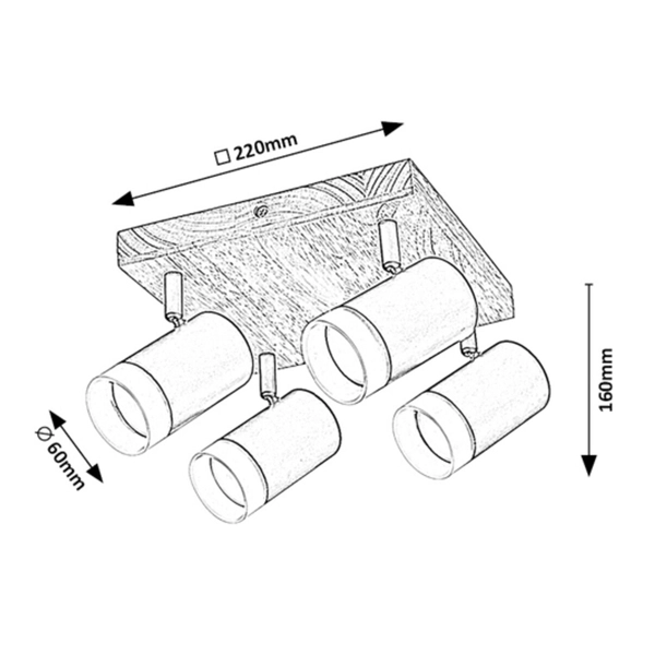 Sufitowa lampa Toras 73124 Rabalux tuby regulowane metalowe czarne