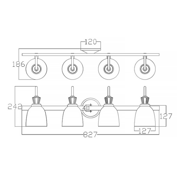 Szklana lampa ścienna Cora KL-CORA4-BATH Kichler do łazienki IP44 chrom biała