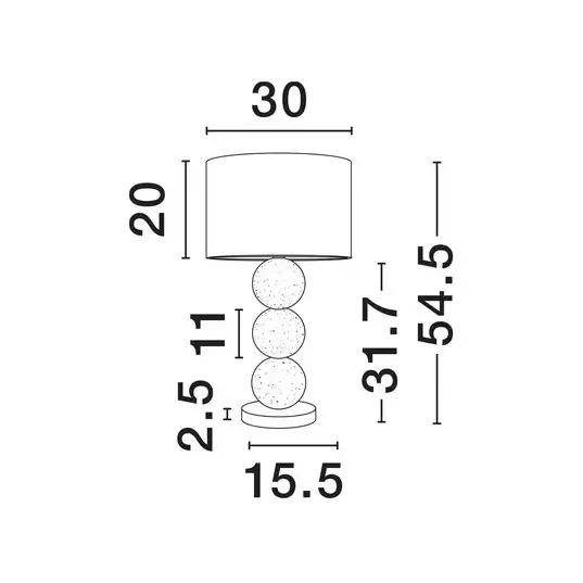 Lampka nocna z abażurem CELVIRO LE45306 kule papierowe z tkaniny biały