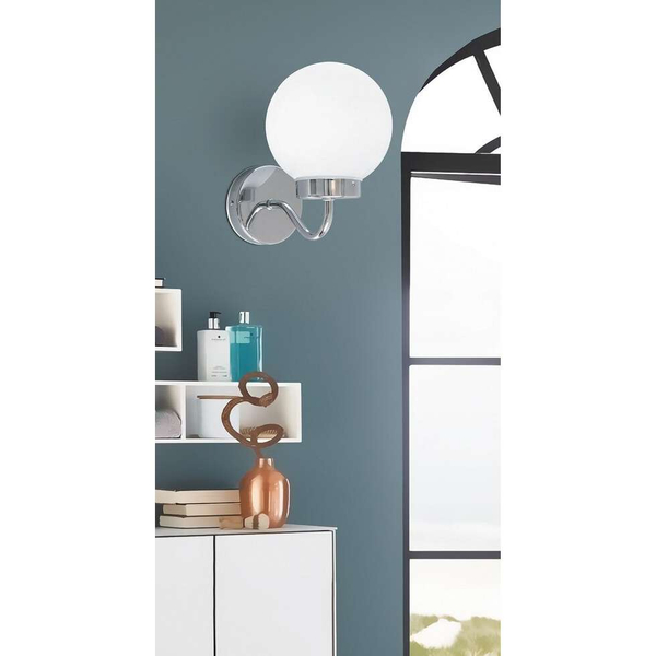 Łazienkowa LAMPA ścienna TOGO 5827 Rabalux metalowa OPRAWA kinkiet loftowy kula ball IP44 chrom biała