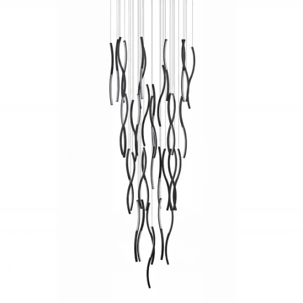 Lampa wisząca ściemnialna FLOW AZ7227 czarna LED 345W 4000K kaskadowa
