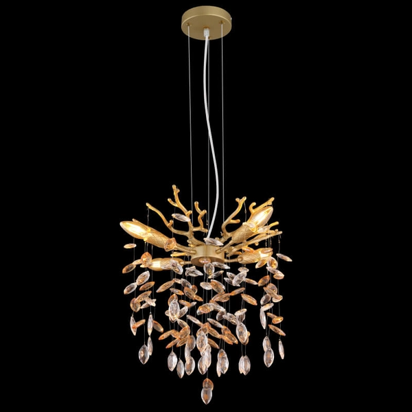 Wisząca lampa z kryształkami Queena 64138HG do kuchni nad stół złota