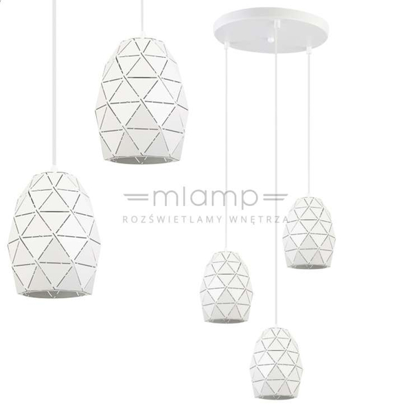 LAMPA wisząca HARLEY MDM-3480/3A W Italux metalowa OPRAWA geometryczna KASKADA zwis biały