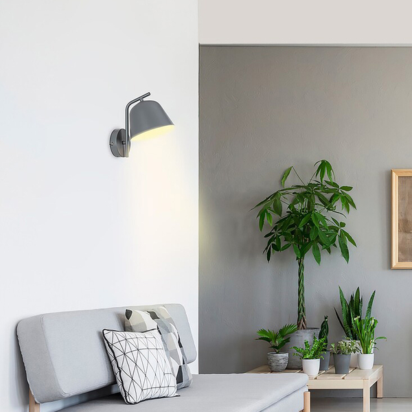 Metalowa lampa ścienna Malia 3094 loftowy kinkiet do sypialni szary