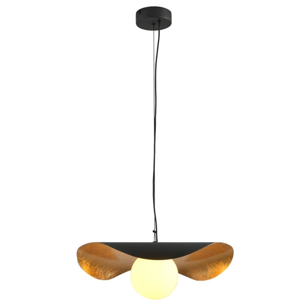 Lampa wisząca ze szklanym kloszem ENZO ST-F22020601-D60 black czarny złoty
