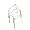 Glamour LAMPA wisząca ARANEUS 6117842 Nave metalowa OPRAWA kostka LED 10W 3000K zwis z kryształkami chrom