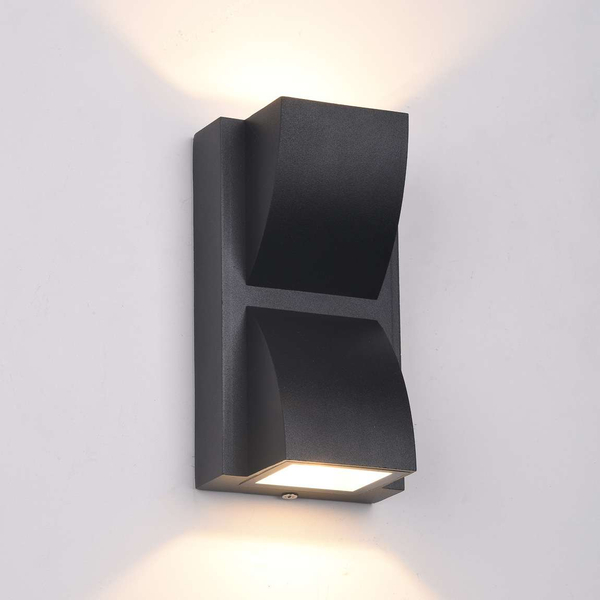 Elewacyjna LAMPA ścienna EDGAR PL-437B Italux zewnętrzna OPRAWA kinkiet LED 6W 3000K na taras outdoor IP54 czarny